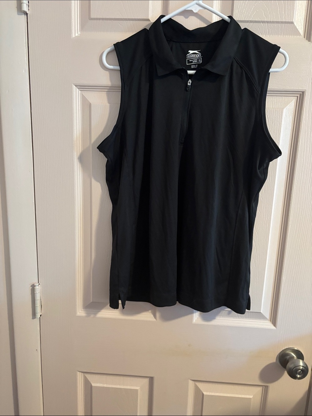 Slazenger Black Sleeveless Zip Golf Top